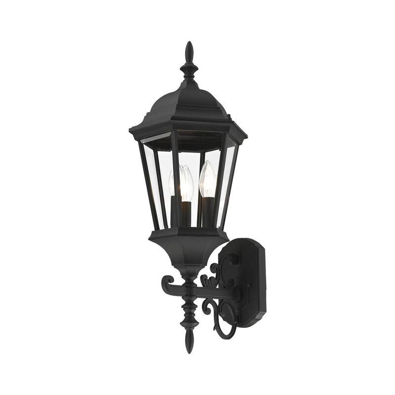 Iluminación Livex Hamilton Linterna de Pared Exterior Negra Texturizada de 3 Luces - 7561-14