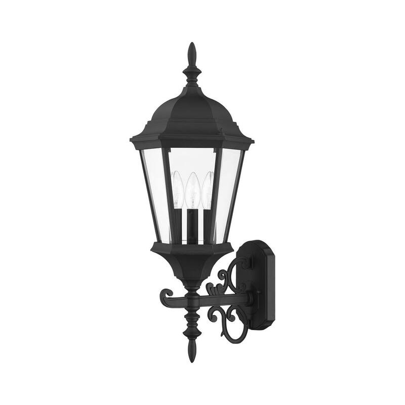 Iluminación Livex Hamilton Linterna de Pared Exterior Negra Texturizada de 3 Luces - 7561-14