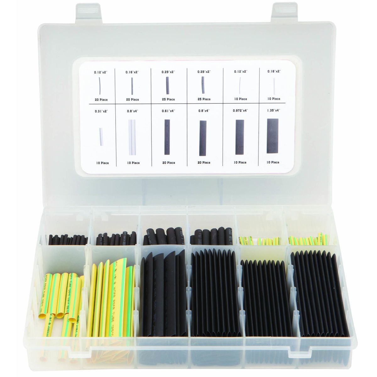 Conjunto de tubos termocontraíbles para almacén con estuche, 88 piezas - 67519