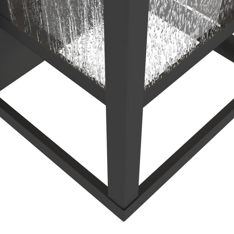 Lámpara de pared para exteriores Maxax Montpelier de 1 luz, color negro, cableado duro, 16 pulgadas de alto, con función de encendido al anochecer y apagado al amanecer - Linterna de pared MX7006-W1BK.