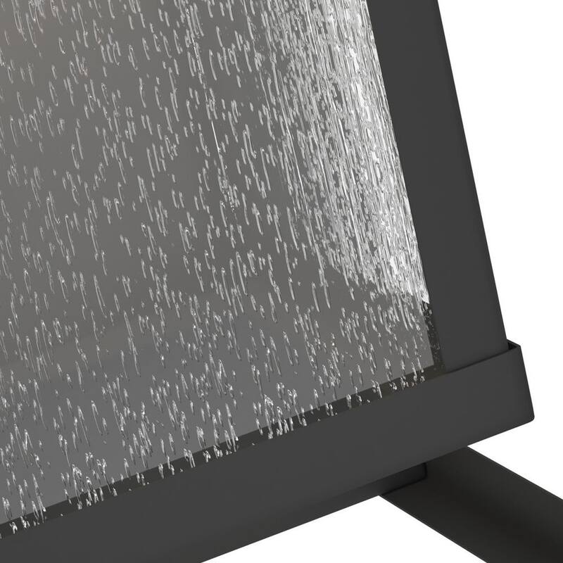 Lámpara de pared para exteriores Maxax Montpelier de 1 luz, color negro, cableado duro, 16 pulgadas de alto, con función de encendido al anochecer y apagado al amanecer - Linterna de pared MX7006-W1BK.