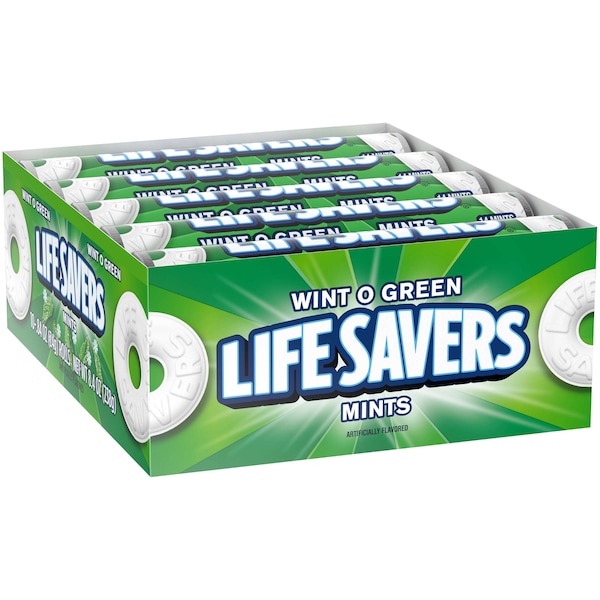 Salvavidas Wint-O-Green Candy de Life Savers en tubo de .84 oz. Paquete de 300 - 259671