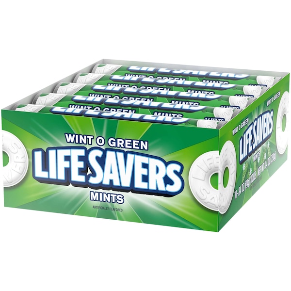 Salvavidas Wint-O-Green Candy de Life Savers en tubo de .84 oz. Paquete de 300 - 259671