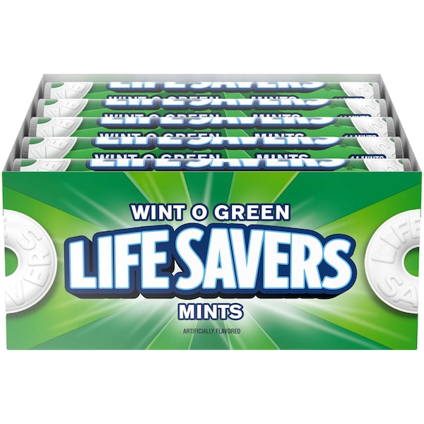 Salvavidas Wint-O-Green Candy de Life Savers en tubo de .84 oz. Paquete de 300 - 259671