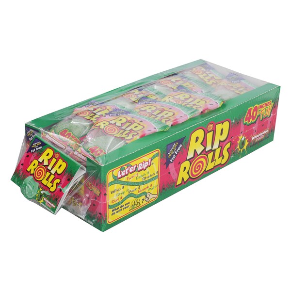 Rip Rolls Dulces de Regaliz con Sabor a Sandía sin Grasa 1.4 oz., Paq. de 288 - 34973