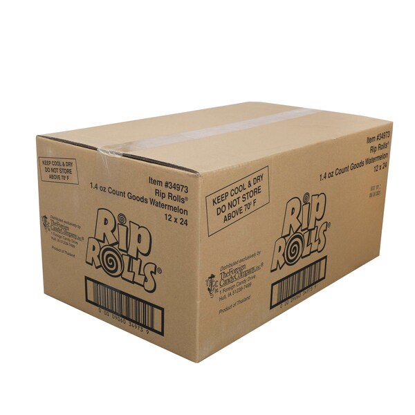 Rip Rolls Dulces de Regaliz con Sabor a Sandía sin Grasa 1.4 oz., Paq. de 288 - 34973
