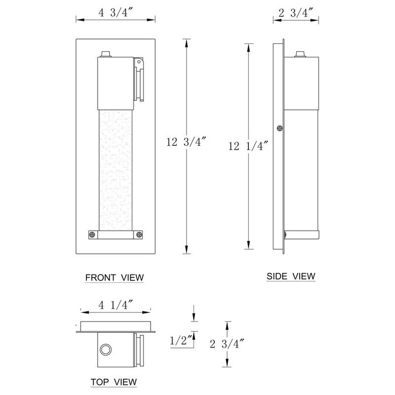 Luz de pared exterior LED C Cattleya Mate Negro de Anochecer a Amanecer con Enchufe y Vidrio de Burbuja Transparente (Paquete de 2) - CA2310-2W