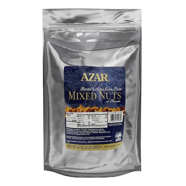 Nueces Extra Fancy Saladas y Tostadas Azar Azar sin Cacahuate Mezcla de 2 libras, paquete de 3 - 7116696