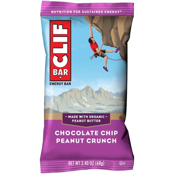 Clif Barra de botana Clif Chocolate Chip Peanut Crunch de 2.4 oz, PK192 - 160009