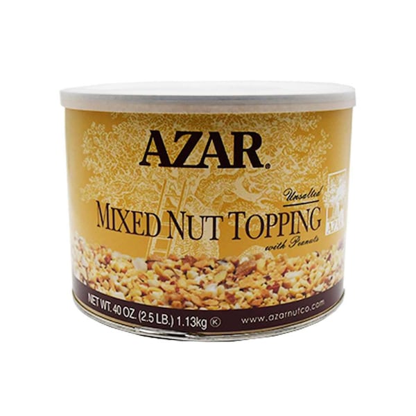 Nuez Mezclada con Cacahuate Sin Sal Tostada al Azar Azar en Lata #5, Paquete de 6 - 7004696