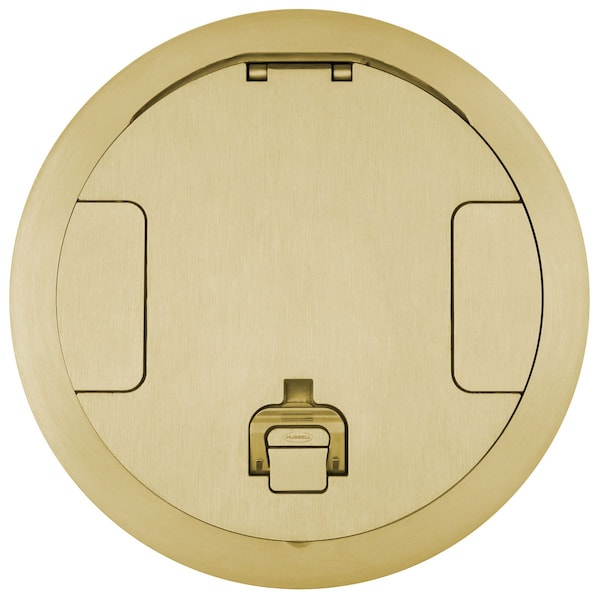 Hubbell Wiring Device-Kellems Electrical Box Cover, Round, Aluminum - S1R10CVRBRS