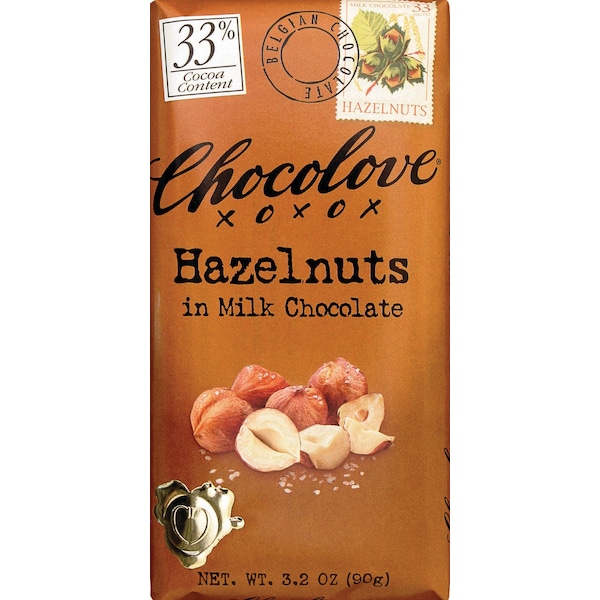 Chocolate con Leche y Avellanas Chocolove barra de Chocolate 3.2 oz. Barra, PK144 - 132