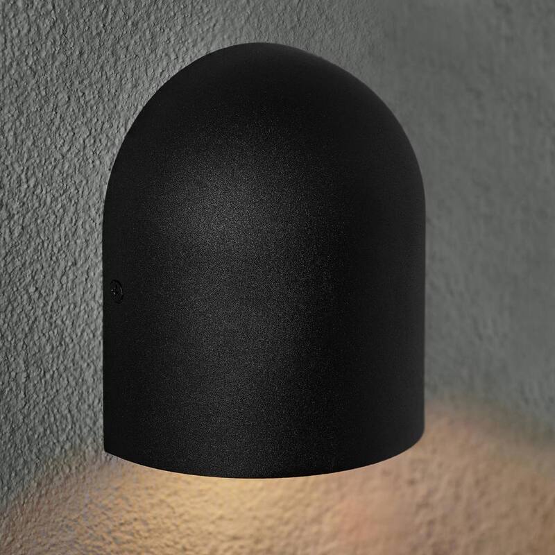 Linterna de pared exterior Hampton Bay Jasper de 5.5 pulgadas en arena negra con cableado duro y LED integrado (paquete de 2) - 26201