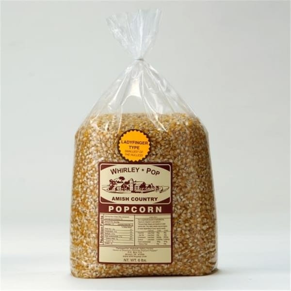 Granos de palomitas de maíz gourmet del Valle de Wabash en el país Amish - Premium Ladyfinger 6 lb - 46403