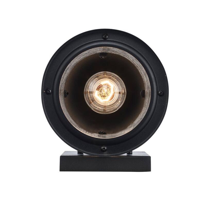 Bel Air Lighting Avalon 11 pulgadas 1-Luz Negro Lámpara de pared exterior con vidrio claro craquelado - 40380 BK