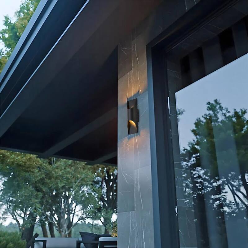 C Cattleya 2-Luz Negro Mate Luces de Pared de Linterna con LED Integrado para Exteriores con Cableado Duro (Paquete de 2) - HCA2422-2W