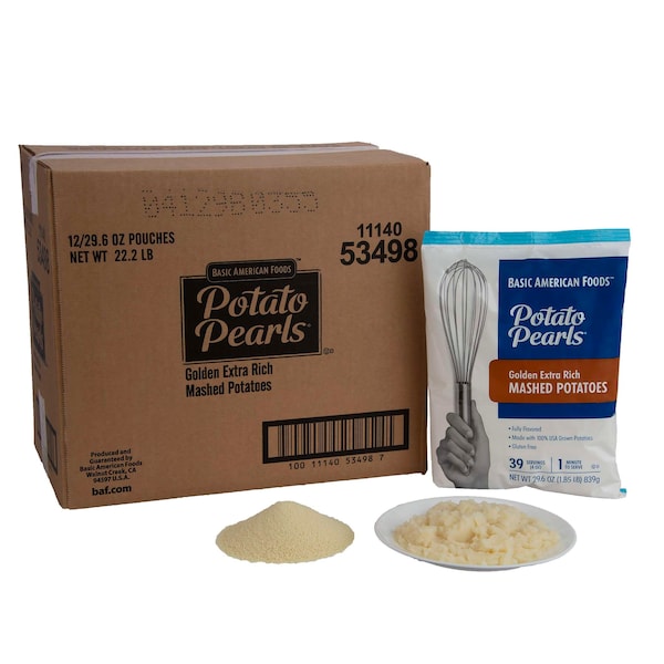 Papas Molidas Doradas Extra Ricas con Especias Baf Potato Pearls 29.6 oz, Bolsa con 12 piezas - 53498