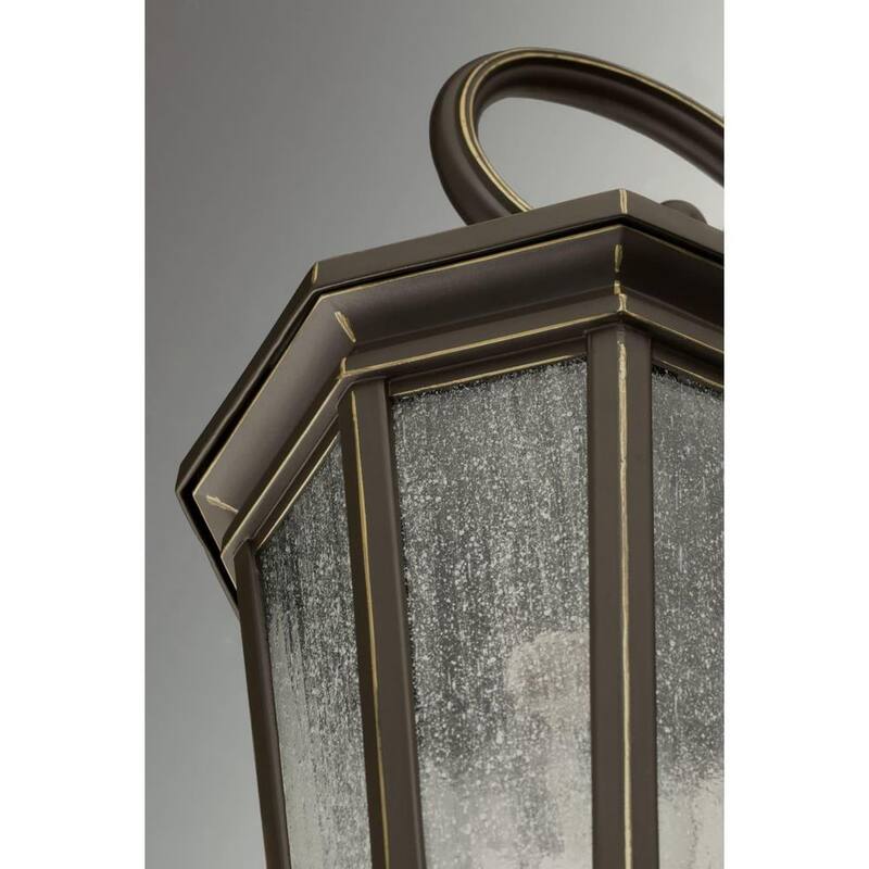 Colección de iluminación Verdae de Progress Lighting, 1 luz de pared mediana para exteriores en bronce antiguo con vidrio transparente sembrado estilo tradicional - P560015-020.
