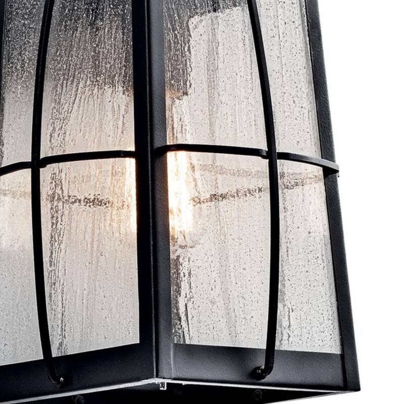 Luminaria de pared exterior con cableado duro KICHLER Tolerand de 17.75 pulgadas, color negro texturizado, con 1 luz y sin focos incluidos (paquete de 1) - 49553BKT