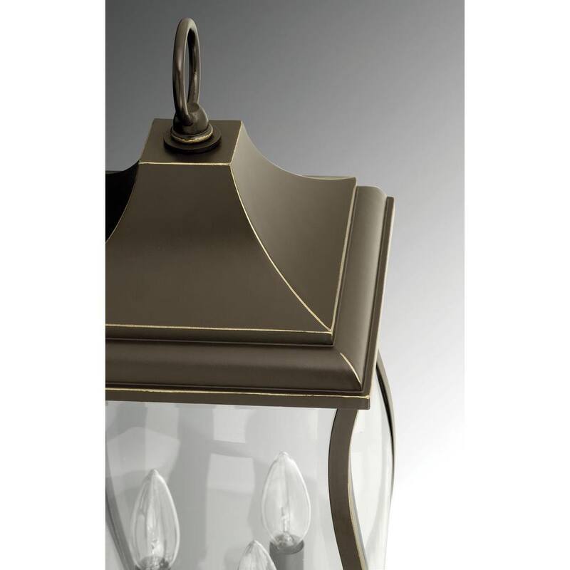 Colección de iluminación Progress Township 2-Light Oil Rubbed Bronze Clear Beveled Glass New Traditional Outdoor Medium Wall Lantern Light - P5693-108