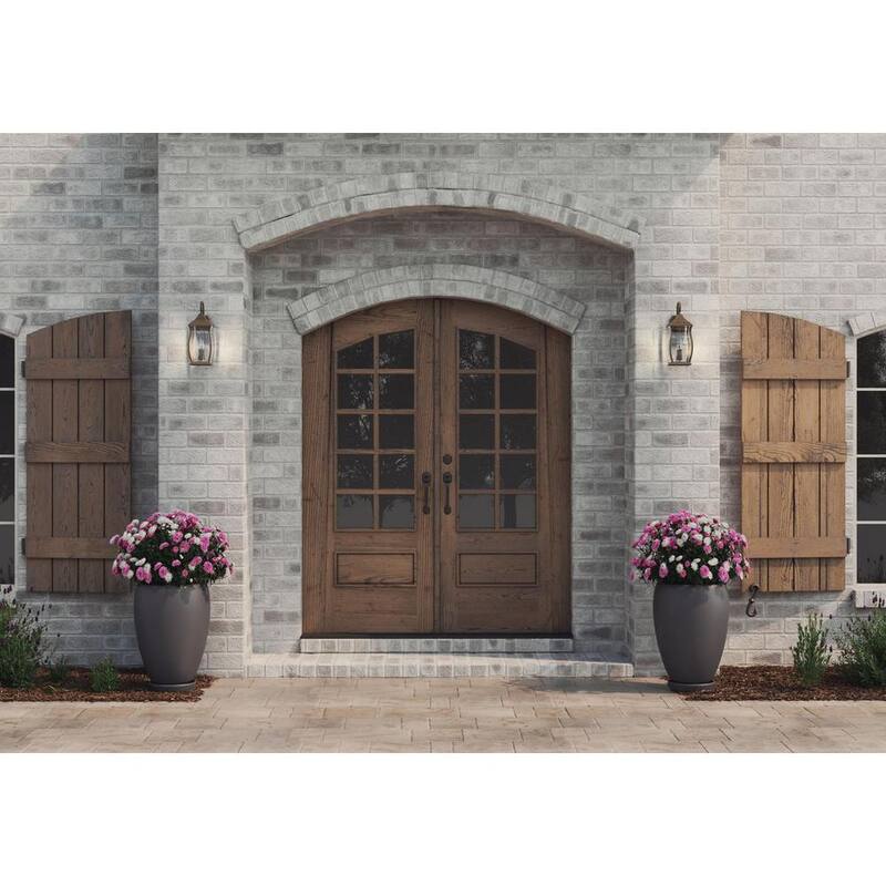 Colección de iluminación Progress Township 2-Light Oil Rubbed Bronze Clear Beveled Glass New Traditional Outdoor Medium Wall Lantern Light - P5693-108
