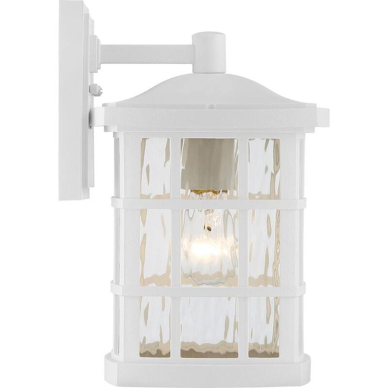 Farol de pared para exterior Quoizel Stonington de 1 luz en color blanco - SNN8408W