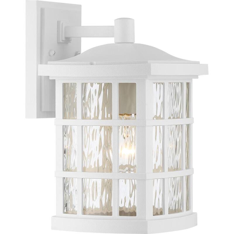 Farol de pared para exterior Quoizel Stonington de 1 luz en color blanco - SNN8408W