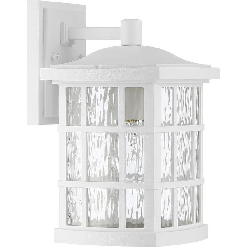 Farol de pared para exterior Quoizel Stonington de 1 luz en color blanco - SNN8408W