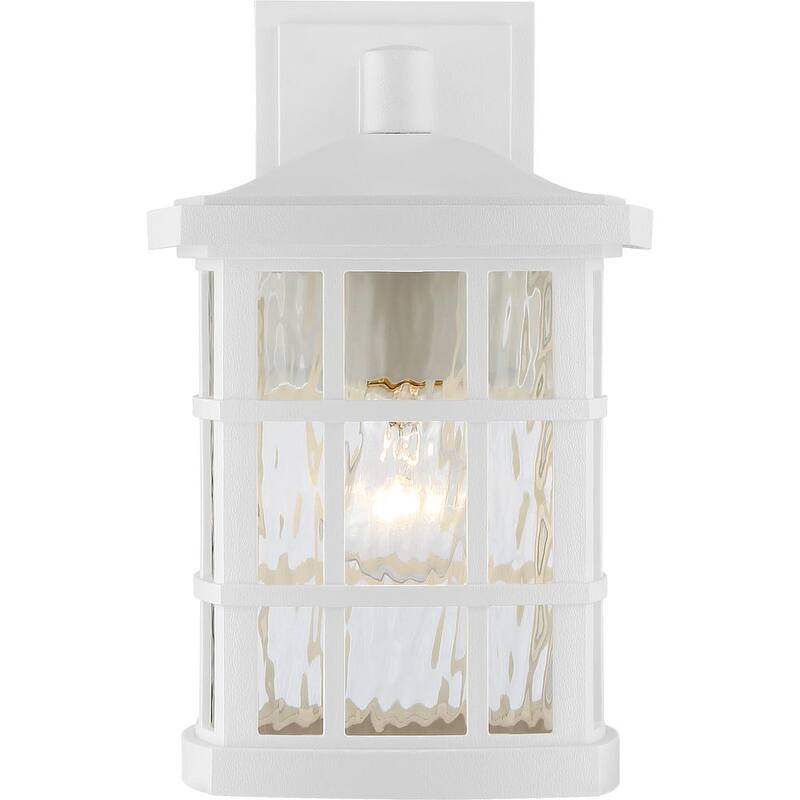 Farol de pared para exterior Quoizel Stonington de 1 luz en color blanco - SNN8408W