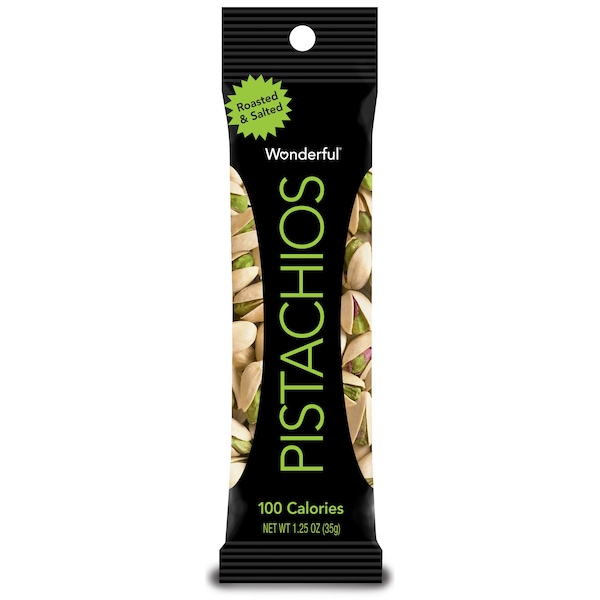 Maravillosos Pistaches Tostados y Salados en Tubo de Pistache 1.25 oz., PK120 - 072142A25SA