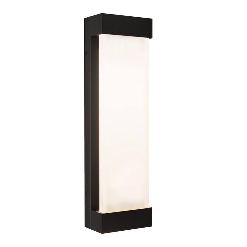 Luminaria de pared tipo linterna grande y moderna para exteriores, de LED integrado, en negro glaciar, para garaje y porche con conexión eléctrica fija - 17OUT-GL-PMB