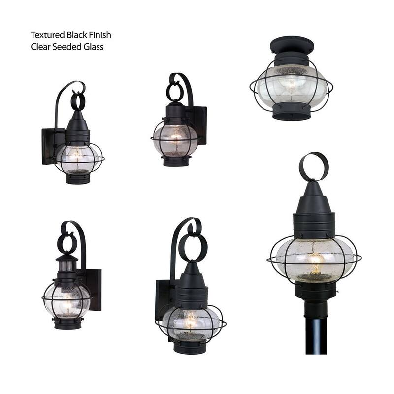 Linterna de pared exterior costera VAXCEL Chatham 1 Light Black con vidrio transparente - OW21891TB