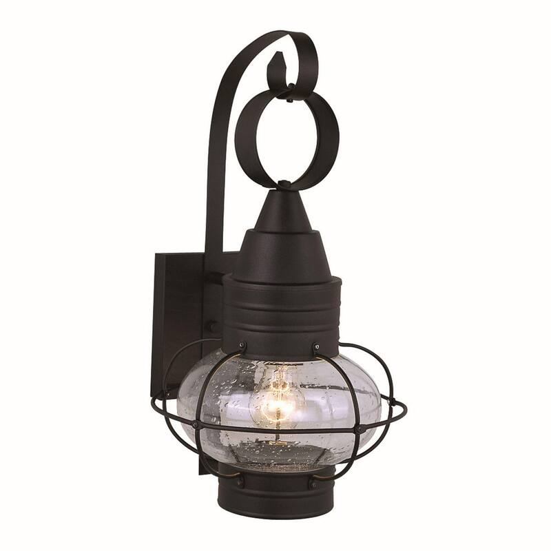 Linterna de pared exterior costera VAXCEL Chatham 1 Light Black con vidrio transparente - OW21891TB