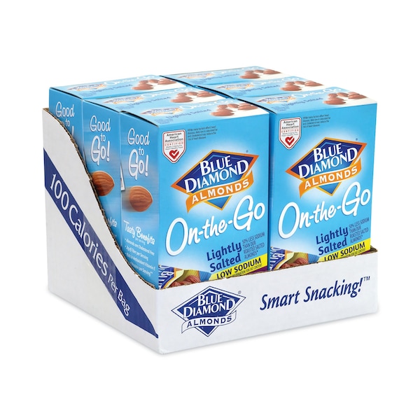 Almendras Blue Diamond con bajo contenido de sodio ligeramente saladas, bolsa de 15 oz, PK42, 42PK - 5466