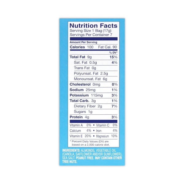 Almendras Blue Diamond con bajo contenido de sodio ligeramente saladas, bolsa de 15 oz, PK42, 42PK - 5466