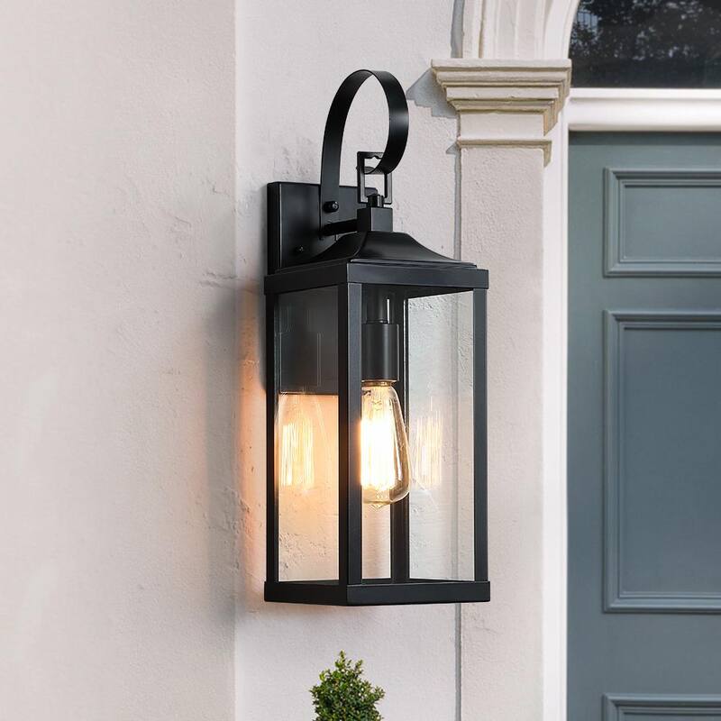 Luminaria de pared para exteriores TRUE FINE Jefferson de 19.3 pulgadas con 1 luz en color negro - TD40024OT