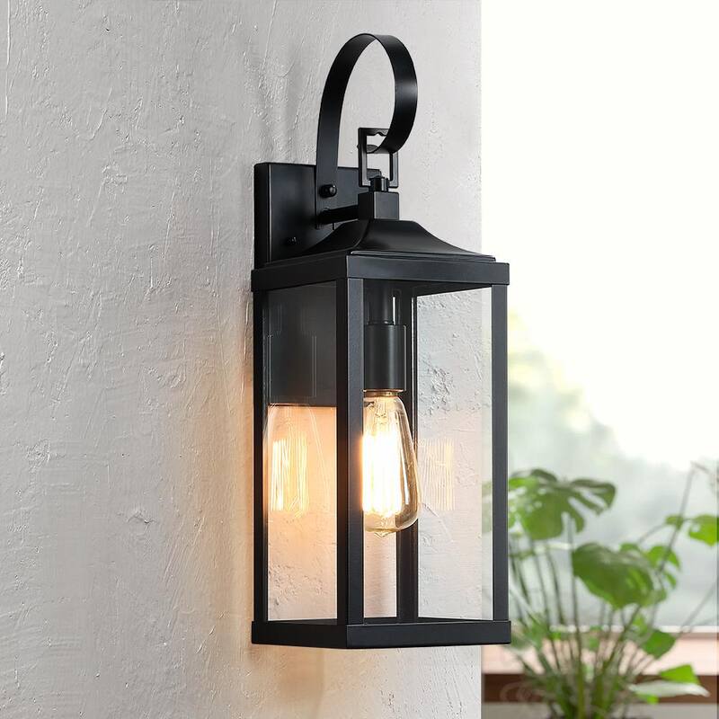 Luminaria de pared para exteriores TRUE FINE Jefferson de 19.3 pulgadas con 1 luz en color negro - TD40024OT