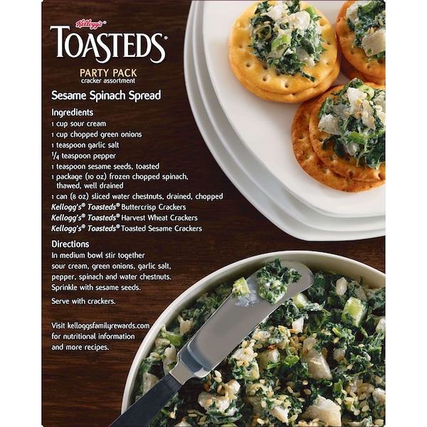 Paquete de fiesta Toasted Medley Crackers de Keebler Keebler 12 oz. Pack, PK12 - 3010026351