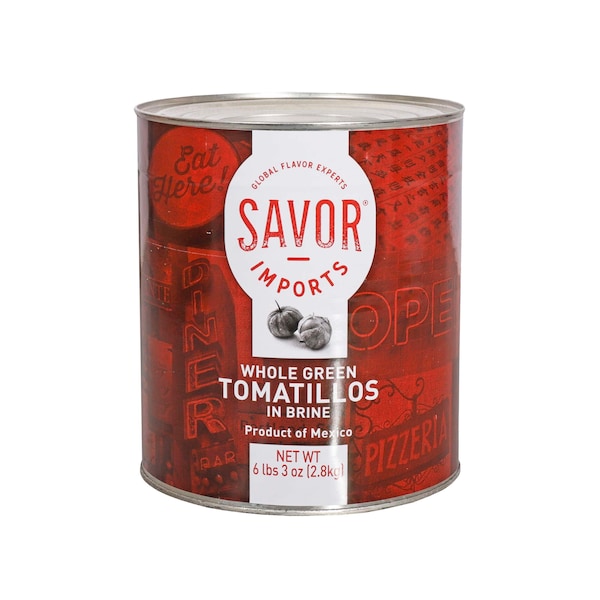 Sabores Importados Tomatillos Verdes Enteros #10, Lata, Paquete de 6 - 556490