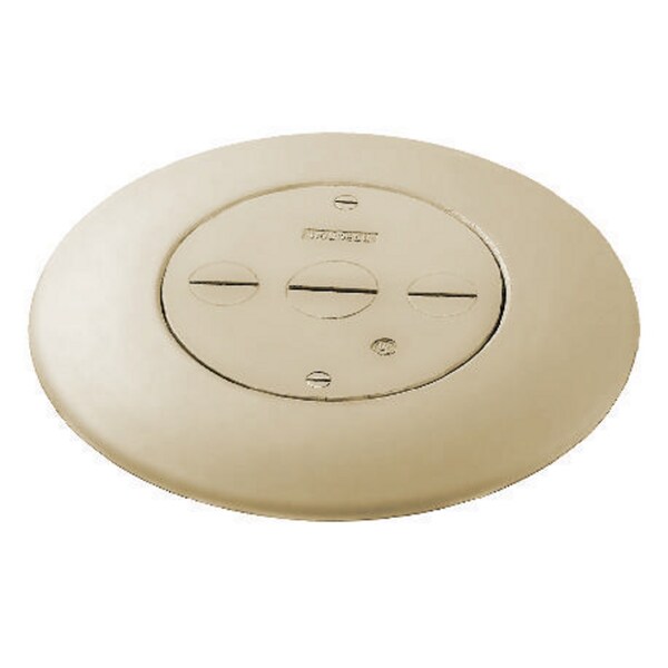 Hubbell Wiring Device-Kellems Electrical Box Cover, Round, Aluminum, Furniture Feed Cover - FRF3I