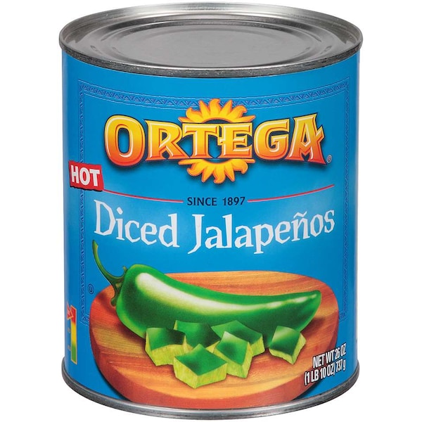 Ortega Ortega Jalapeños en Rodajas enlatados de 26 oz., Paquete de 12 - 701337
