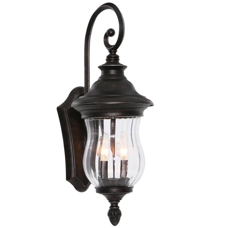 Colección de Decoradores del Hogar Wesleigh 22.25 pulgadas 2-Luz Bronce Linterna de Pared Exterior Aplique - 23422