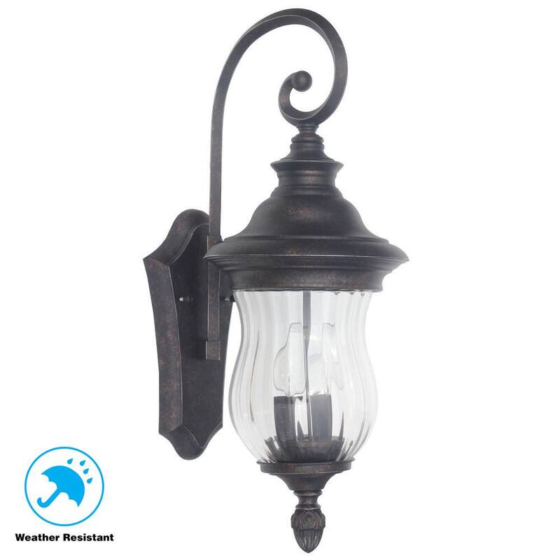 Colección de Decoradores del Hogar Wesleigh 22.25 pulgadas 2-Luz Bronce Linterna de Pared Exterior Aplique - 23422