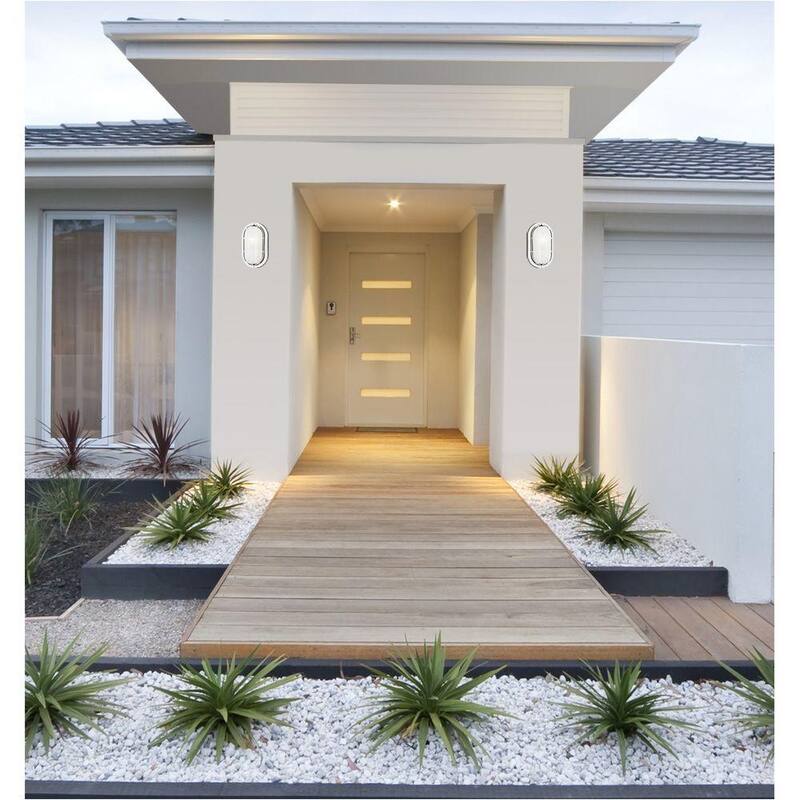 Lámpara de pared exterior Westinghouse de 1 luz en acero blanco con lente de vidrio blanco - 6783500