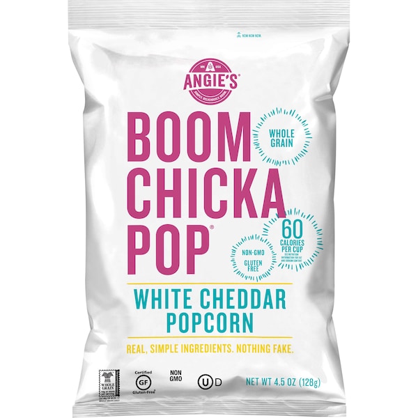 Angie's Boomchickapop Palomitas de Maíz con Queso Blanco de 4.5 oz, Bolsa de 12 - 1878001148