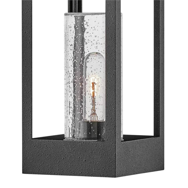 Lámpara de Pared Exterior Moderna LamQee de 1 Luz Negra con Sensor Crepuscular y Vidrio Transparente - 06FTL0274ABK