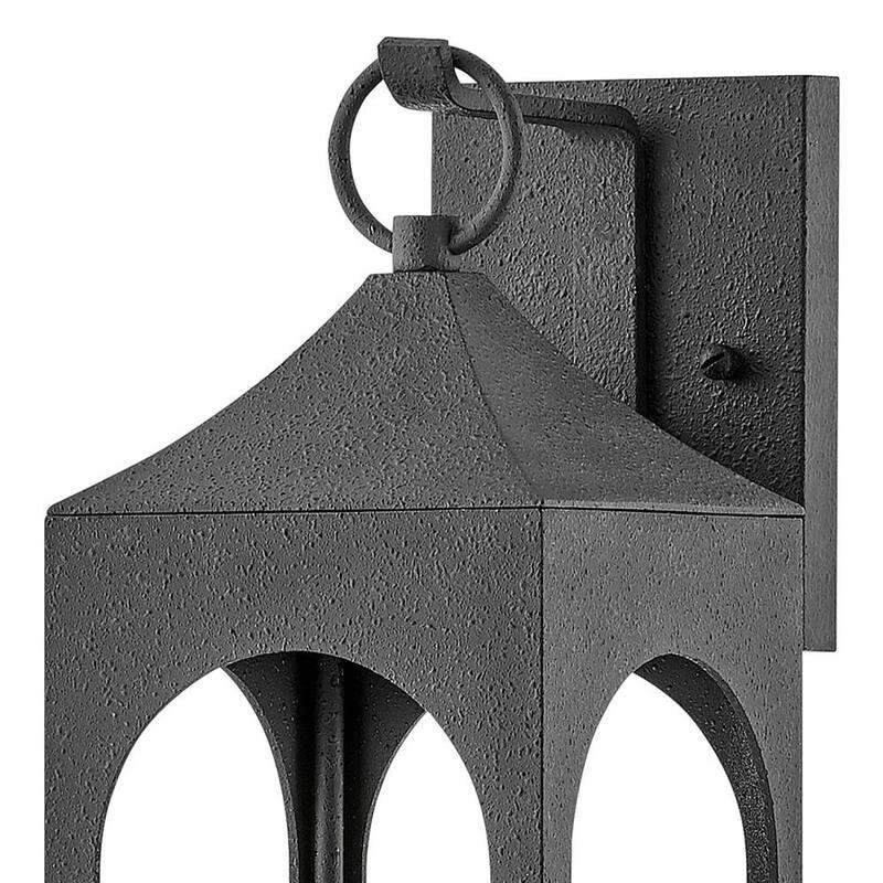 Lámpara de Pared Exterior Moderna LamQee de 1 Luz Negra con Sensor Crepuscular y Vidrio Transparente - 06FTL0274ABK