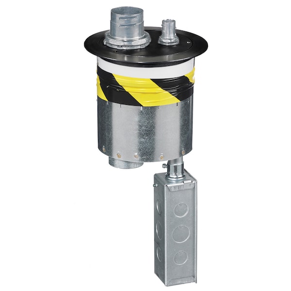 Hubbell Wiring Device-Kellems Furniture Feed 6" Series, Through Floor Fitting with Black Cover - S1R6PTFFBLK