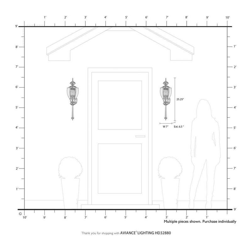 AVIANCE LIGHTING Bannington 1 Luz Antiguo latón Aplique de Pared Exterior - HD32880