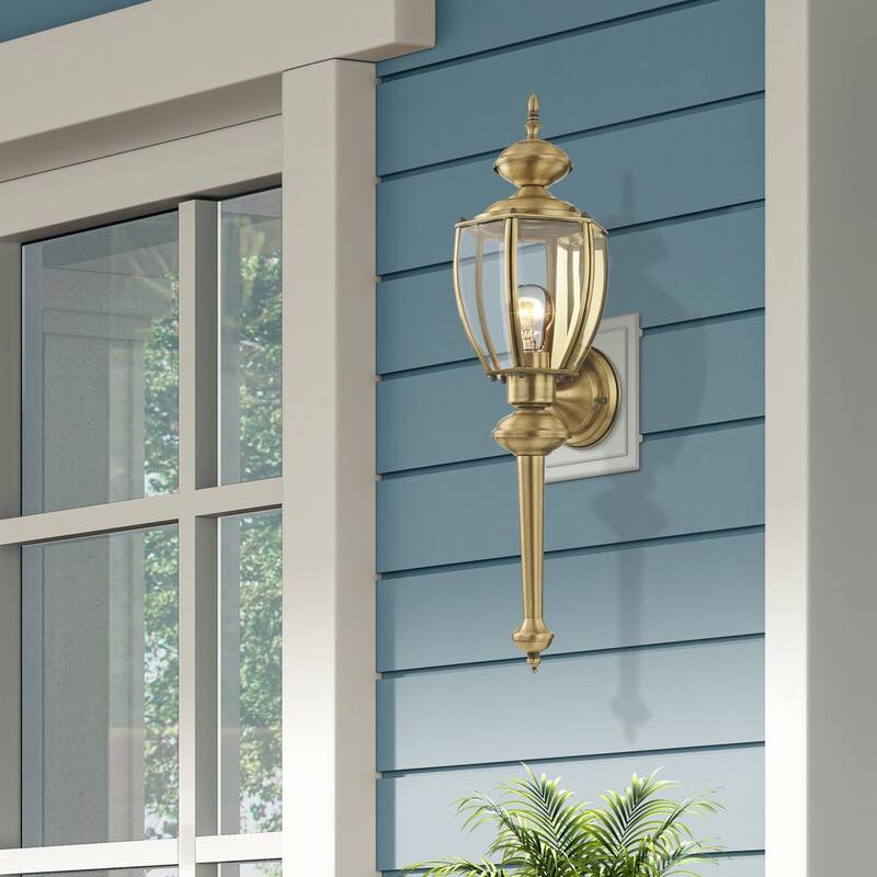 AVIANCE LIGHTING Bannington 1 Luz Antiguo latón Aplique de Pared Exterior - HD32880